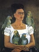 Frida Kahlo Me and My Parrots oil painting